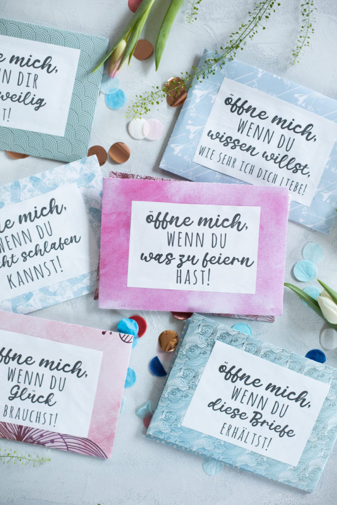 "Öffne mich, wenn..." Briefe Vorlage zum Ausdrucken