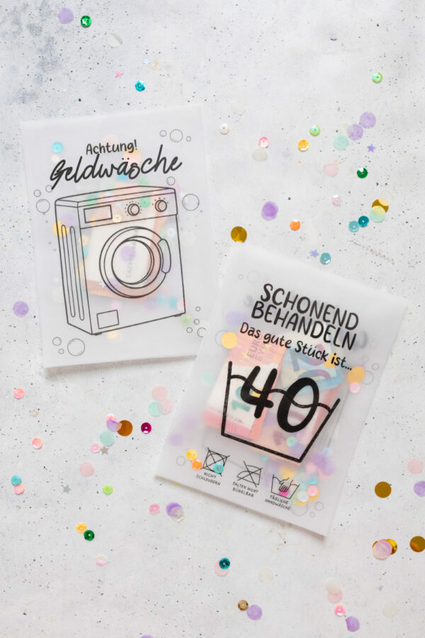 „Geldwäsche“ – Konfettitüte: Vorlage zum Ausdrucken