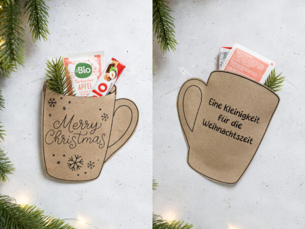 Merry Christmas Tasse - Vorlage zum Ausdrucken