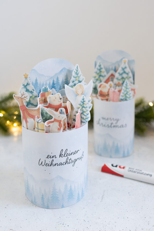 duplo Banderole Winterlandschaft für Gutscheine und Geldgeschenke - Vorlage zum Ausdrucken
