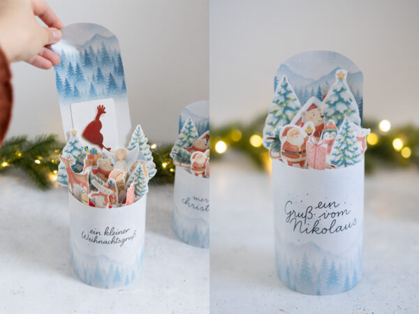 duplo Banderole Winterlandschaft für Gutscheine und Geldgeschenke - Vorlage zum Ausdrucken