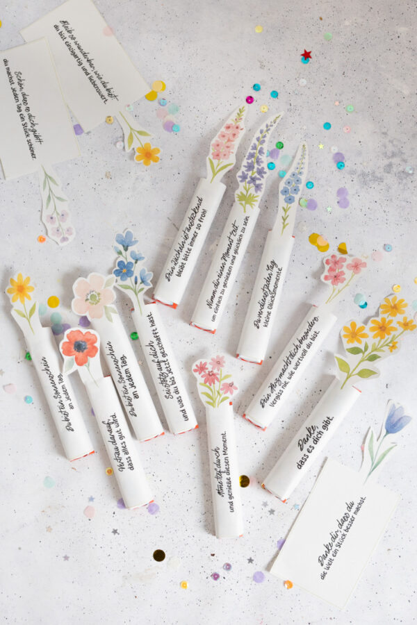 Kinderriegel-Banderole-Blume Kinderriegel Banderole "Blumenstrauß"- Vorlage zum Ausdrucken