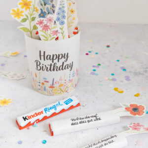 Kinderriegel Banderole "Blumenstrauß"- Vorlage zum Ausdrucken