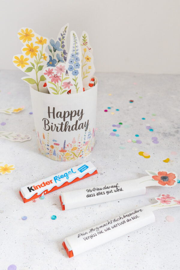 Kinderriegel Banderole Blumenstrauß- Vorlage zum Ausdrucken Kinderriegel Banderole Blumenstrauß- Vorlage zum Ausdrucken