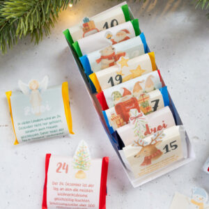 Ritter Sport Adventskalender mit lustigen Fakten über Weihnachten - Vorlage zum Ausdrucken