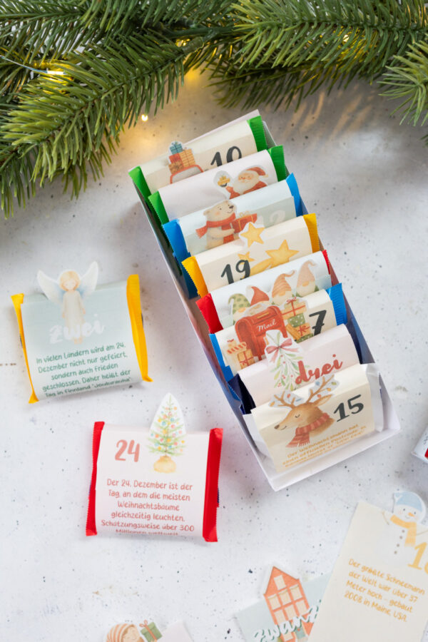 Ritter Sport Adventskalender2 Ritter Sport Adventskalender mit lustigen Fakten über Weihnachten - Vorlage zum Ausdrucken