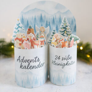 duplo Mini Adventskalender Winterlandschaft Version 2 - Vorlage zum Ausdrucken