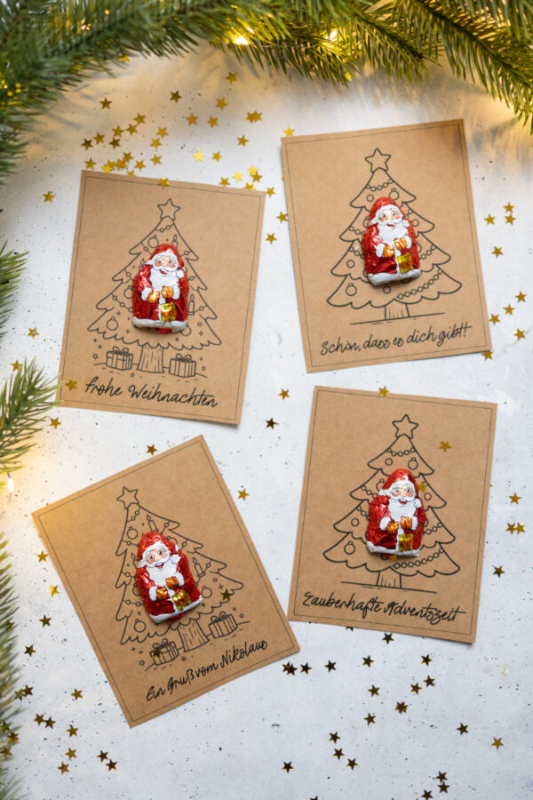 Tannenbaum-Mitbringsel mit Weihnachtsschokolade Schablone zum Ausdrucken-2