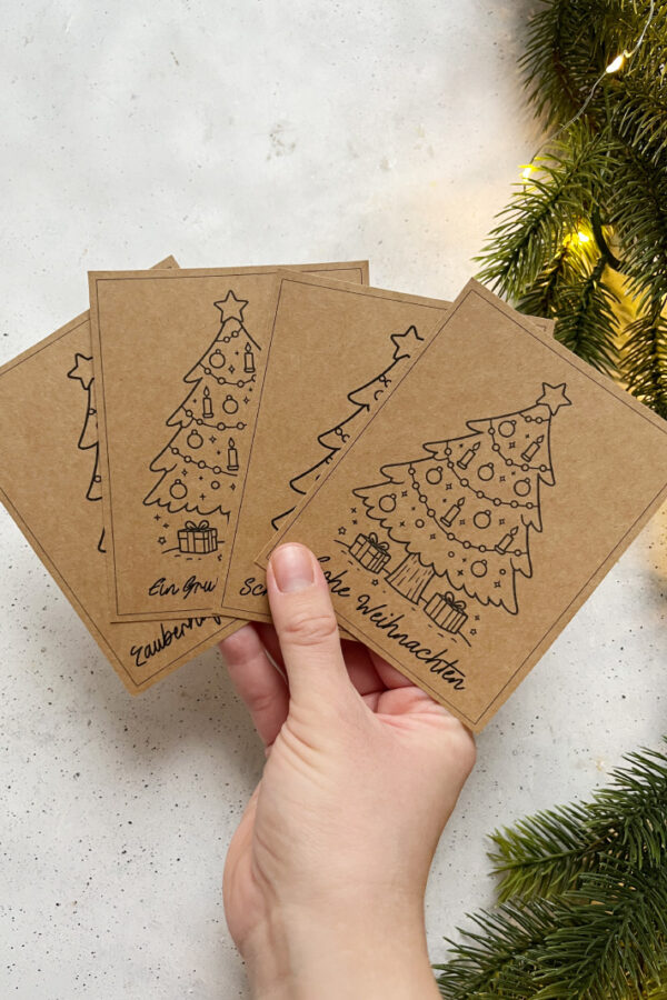 Tannenbaum-Mitbringsel mit Weihnachtsschokolade Schablone zum Ausdrucken-3