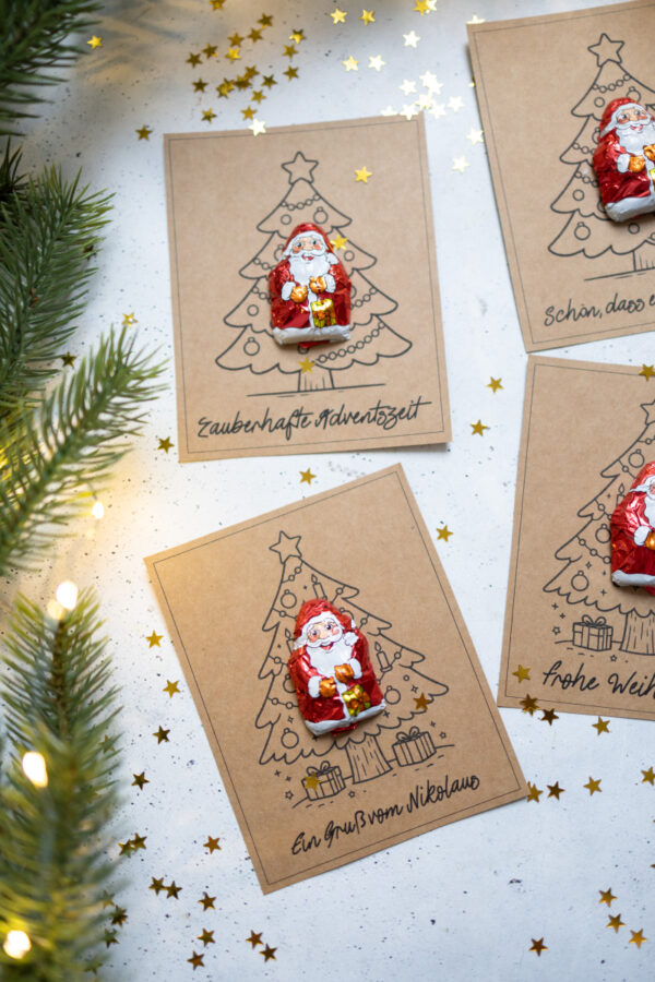 Tannenbaum-Mitbringsel mit Weihnachtsschokolade Schablone zum Ausdrucken-4