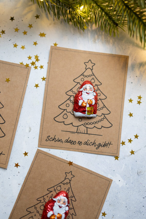 Tannenbaum-Mitbringsel mit Weihnachtsschokolade Schablone zum Ausdrucken-5