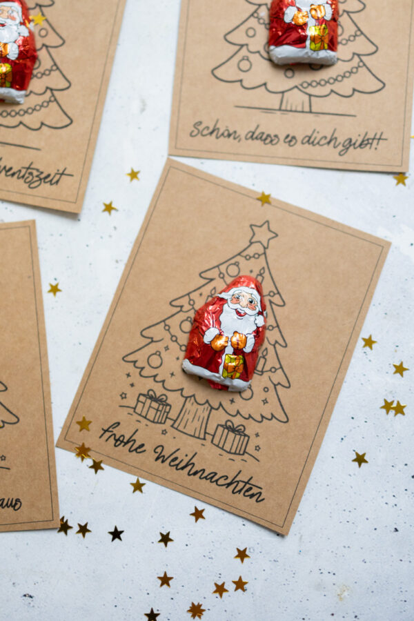 Tannenbaum-Mitbringsel mit Weihnachtsschokolade Schablone zum Ausdrucken-6