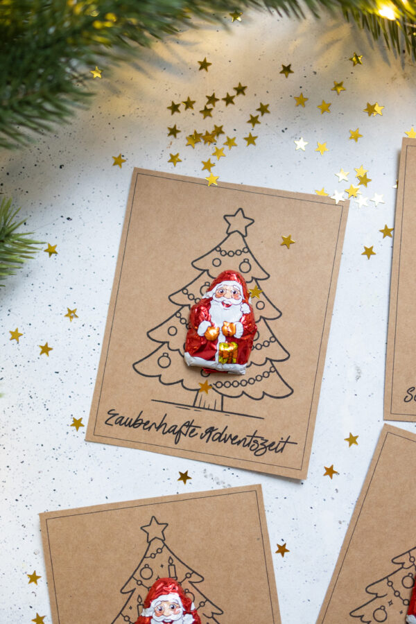 Tannenbaum-Mitbringsel mit Weihnachtsschokolade Schablone zum Ausdrucken-7