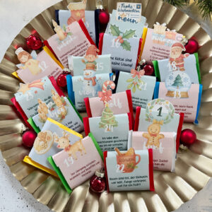 Ritter Sport Adventskalender mit lustigen Sprüchen über Weihnachten - Vorlage zum Ausdrucken