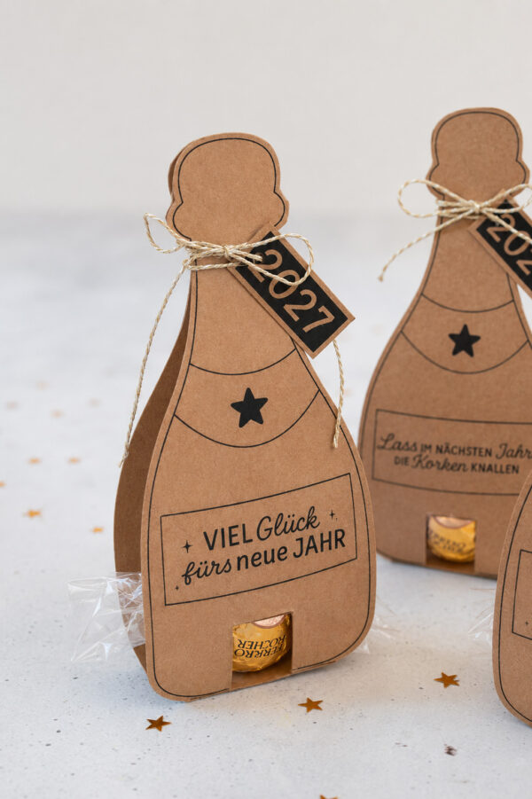 Sektflaschen für Pralinen – Vorlage zum Ausdrucken Sektflaschen für Pralinen – Vorlage zum Ausdrucken