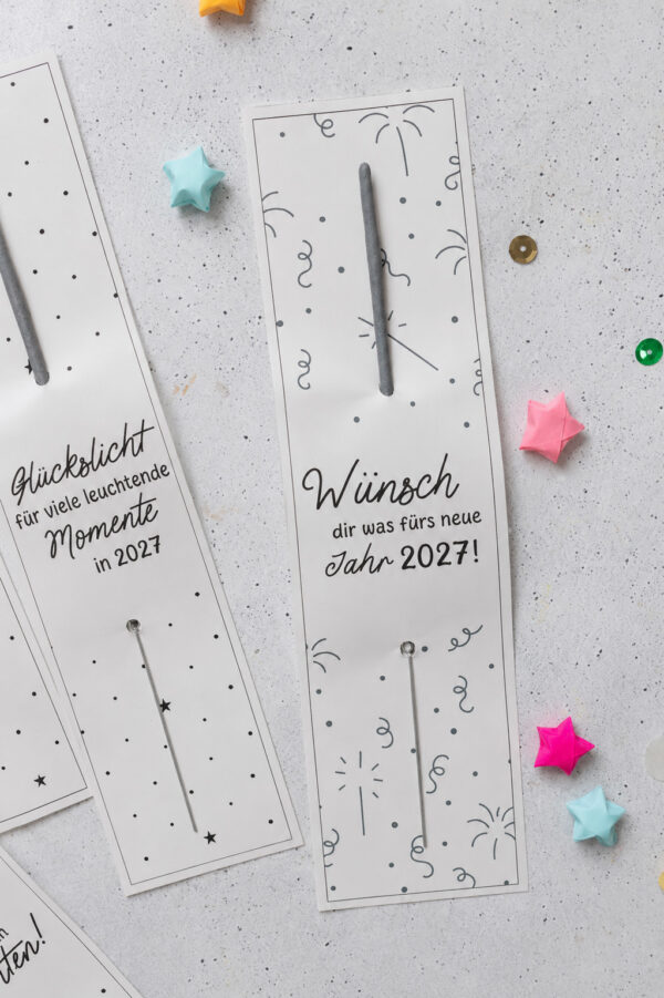Silvester Wunderkerzen Leuchtstäbe Vorlage zum Ausdrucken Silvester Wunderkerzen Leuchtstäbe Vorlage zum Ausdrucken