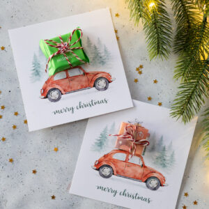 Weihnachtsauto für Geldgeschenke und Süßigkeiten - Vorlage zum Ausdrucken