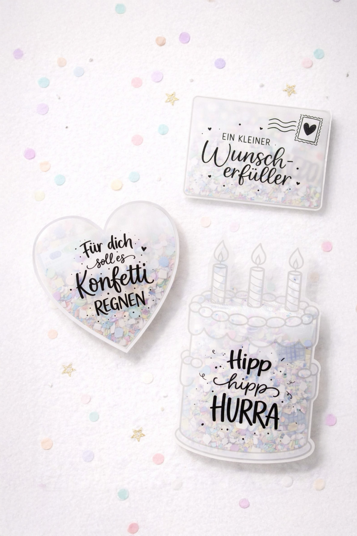 Geburtstags-Schüttelkarten V2: Vorlage zum Ausdrucken