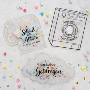 Witzige Geburtstags-Schüttelkarten: Vorlage zum Ausdrucken