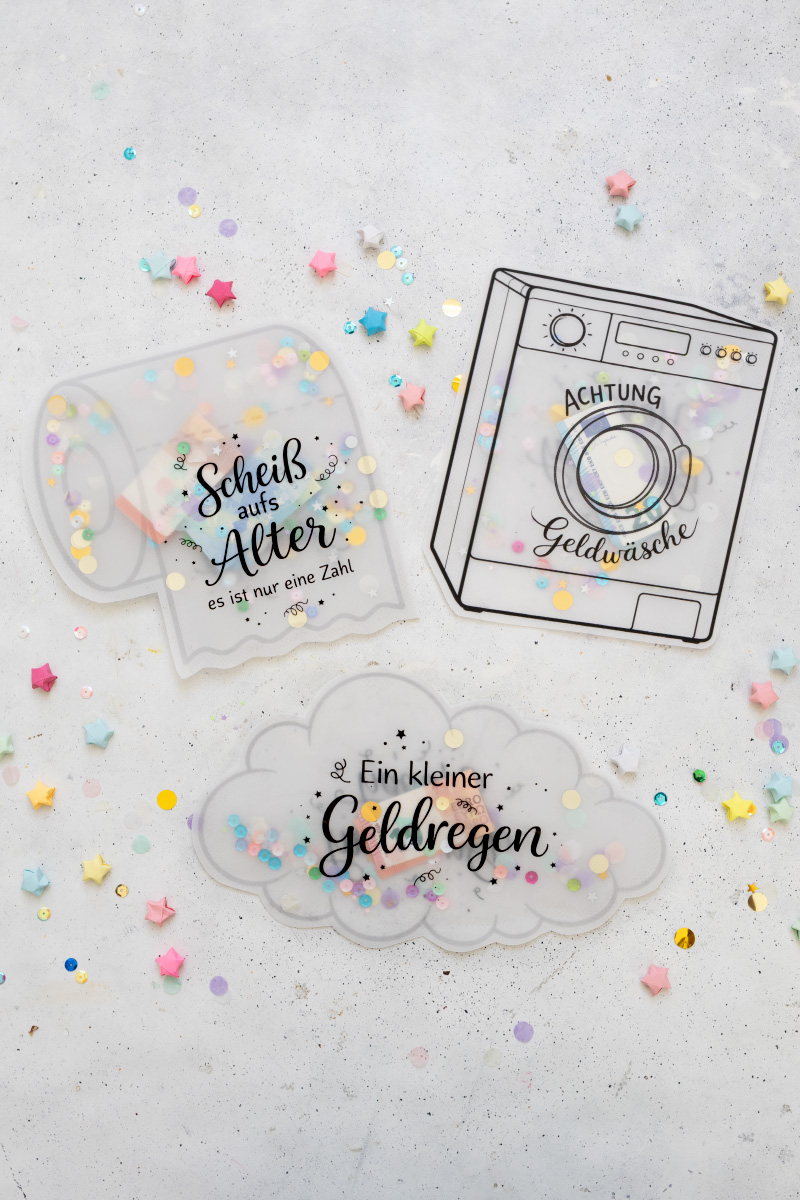 Witzige Geburtstags-Schüttelkarten: Vorlage zum Ausdrucken