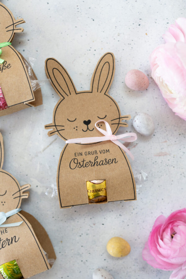 Osterhasen für Pralinen - Vorlage zum Ausdrucken