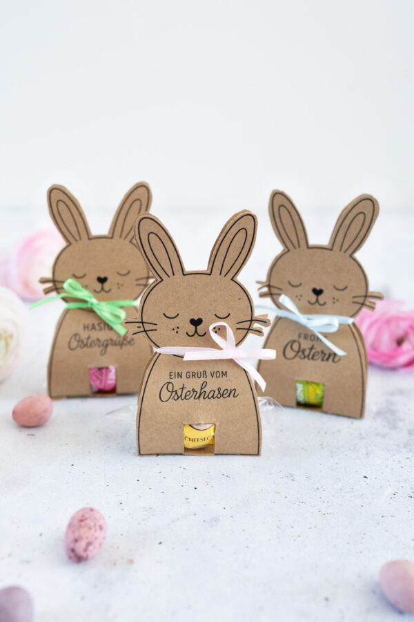 Osterhasen für Pralinen - Vorlage zum Ausdrucken
