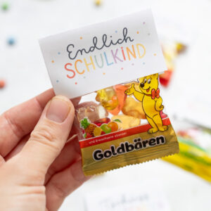 Endlich Schulkind Etiketten | Vorlage zum Ausdrucken