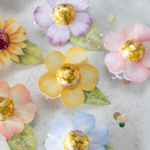 Blumen-Pralinen - Vorlage zum Ausdrucken