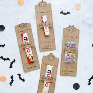 Halloween-Mitbringsel für Schokolade - Vorlage zum Ausdrucken