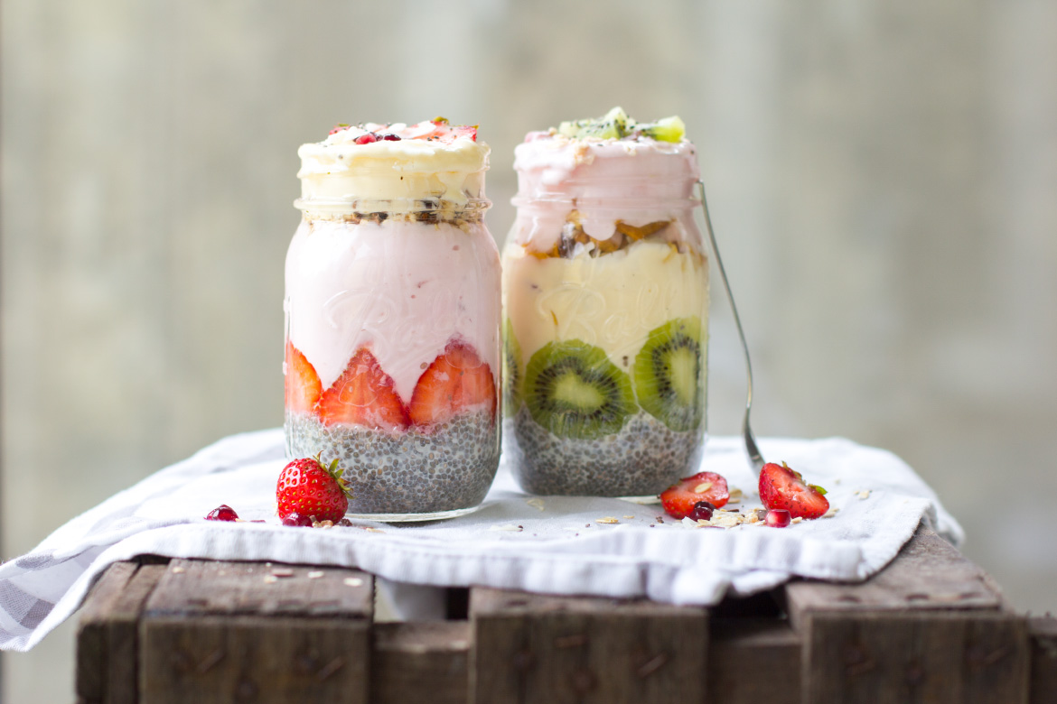 Frühstück im Glas: Chia-Samen-Pudding mit Erdbeer-Joghurt - Women at Work
