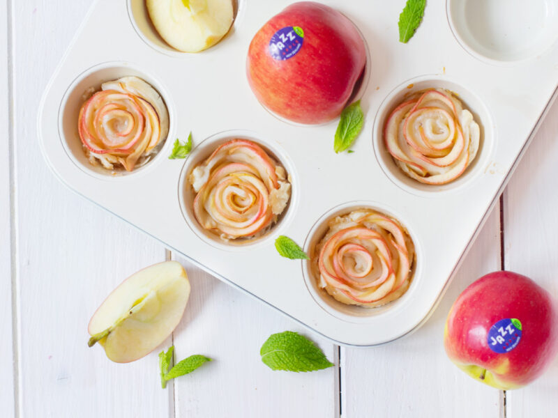 Apfel-Rosen-Muffins (mit JAZZ Äpfeln)