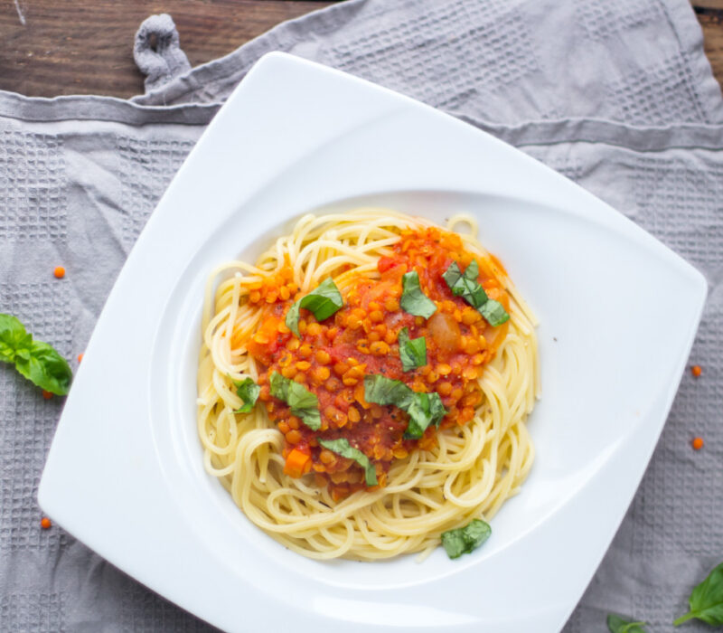 Vegane Spaghetti Linsen-Bolognese